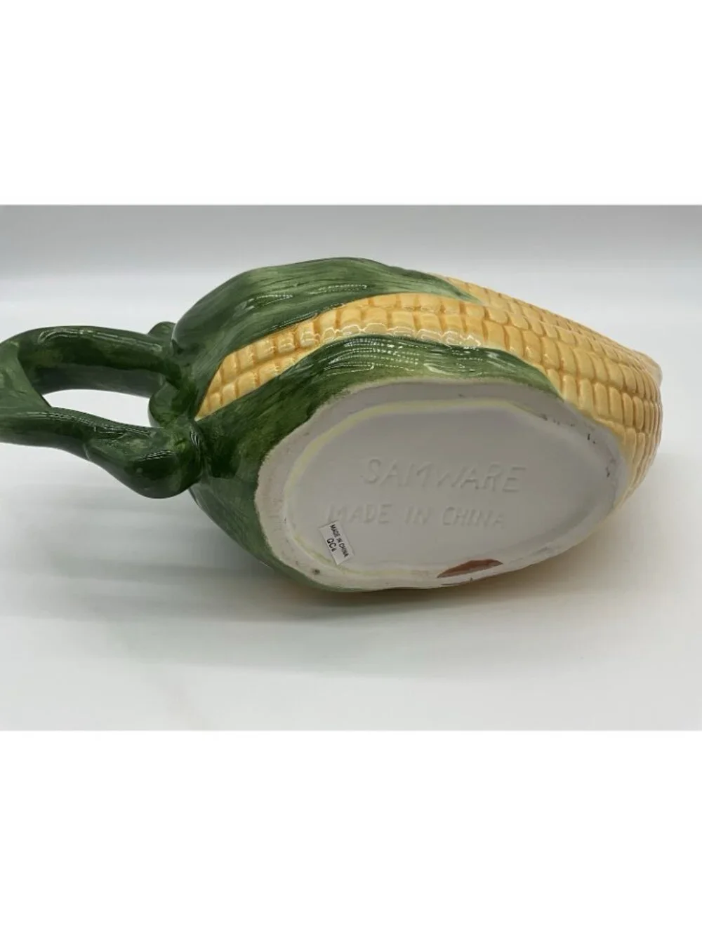 Samware Vintage Majolica Yellow Corn Gravy Boat and Underplate Retro 1970's 1980