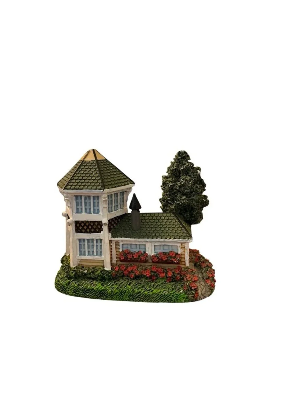 Lot of Miniature Holiday Village Buildings Houses International Resources 7 PC