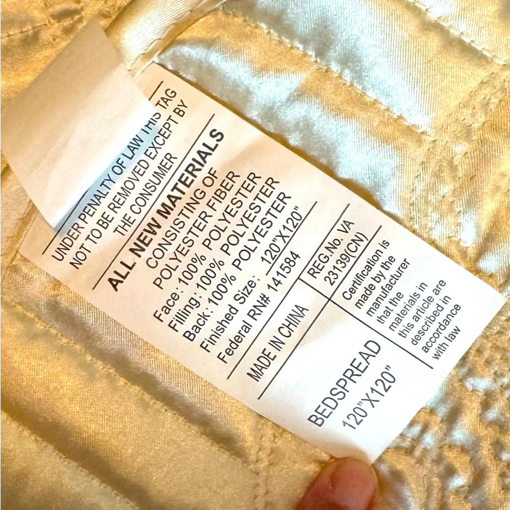 Serenta Quilted Satin Coverlet/Spread - Oversized - Gold