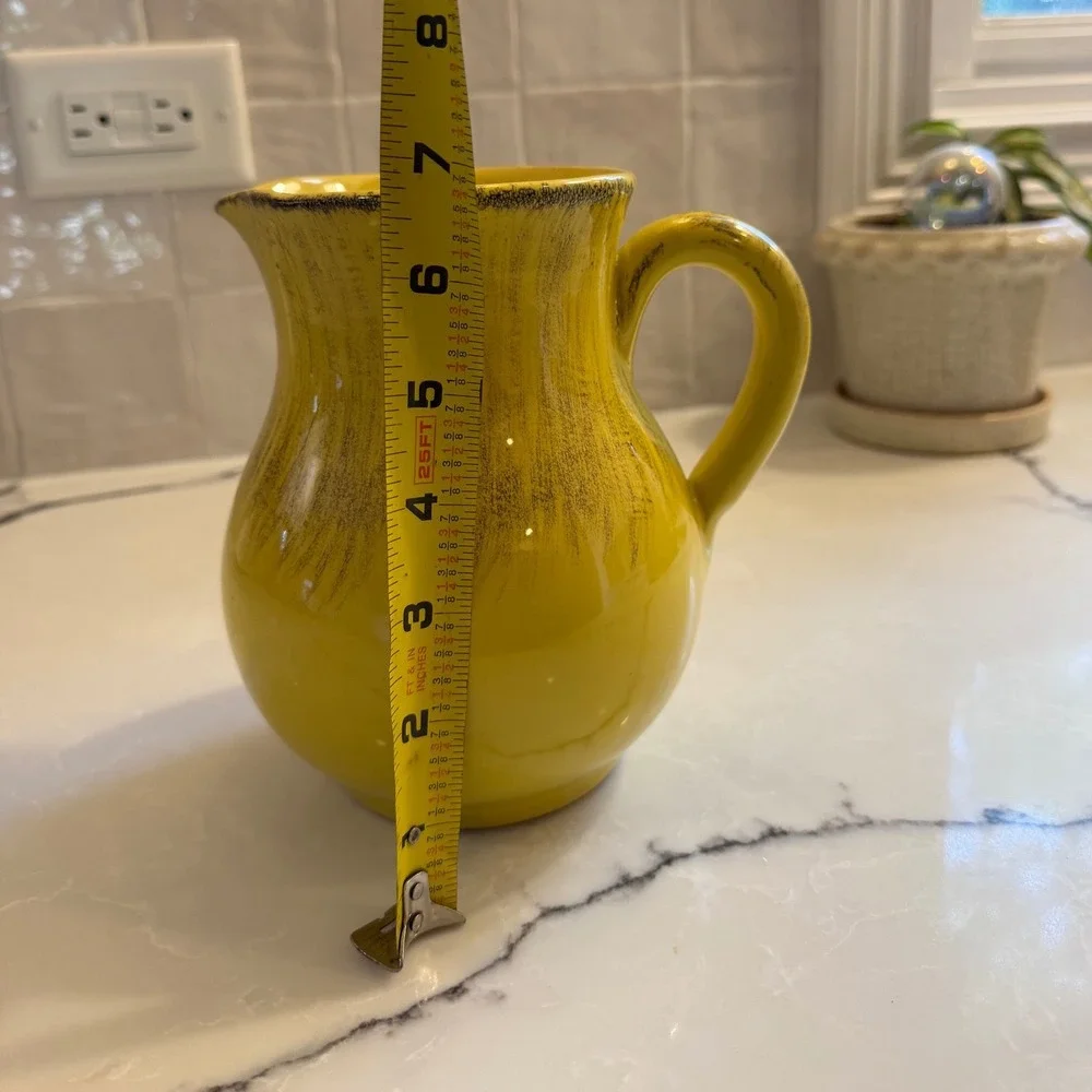 Vintage De Silva Terre d'Umbria Italian Yellow Terra Cotta Pitcher Made in Italy