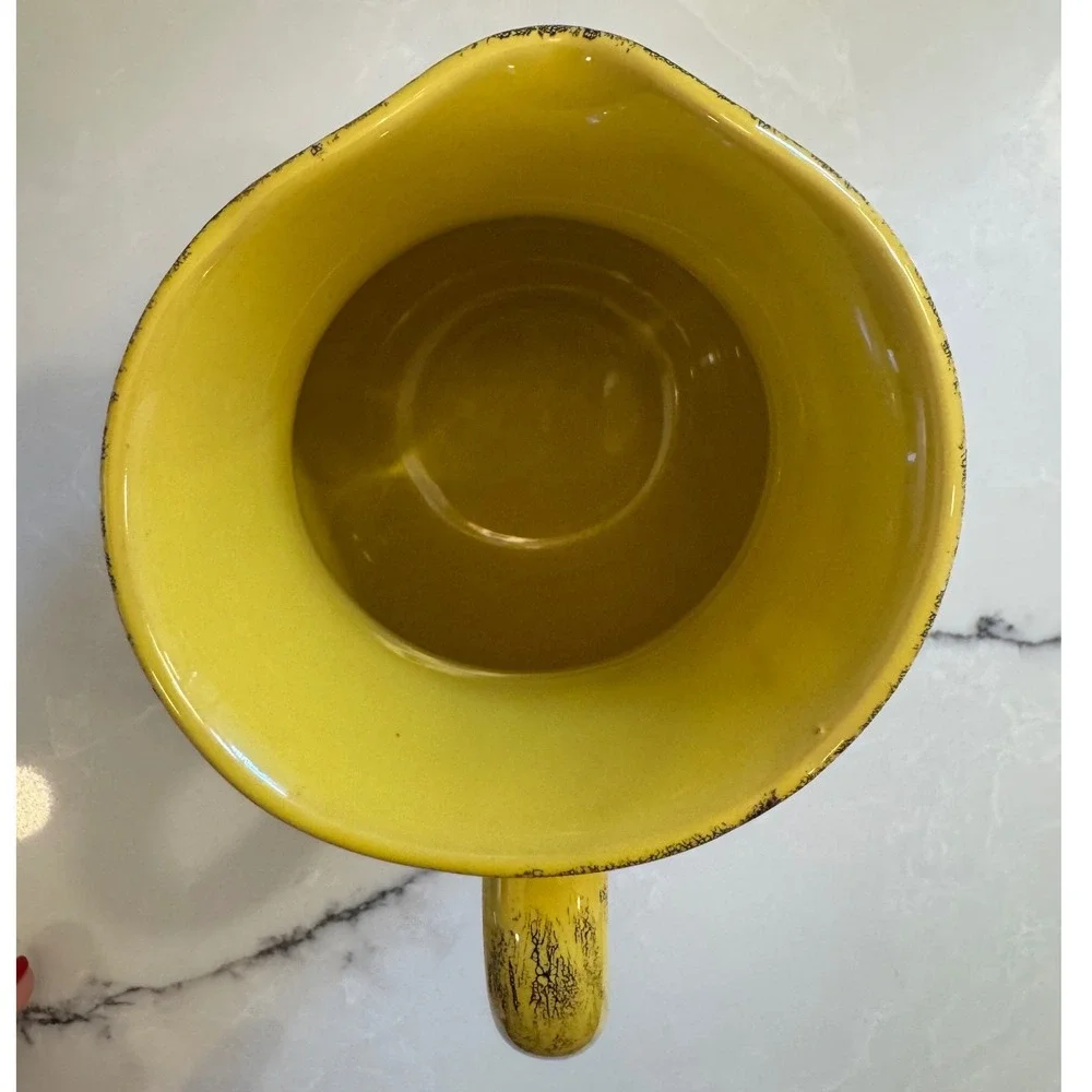 Vintage De Silva Terre d'Umbria Italian Yellow Terra Cotta Pitcher Made in Italy