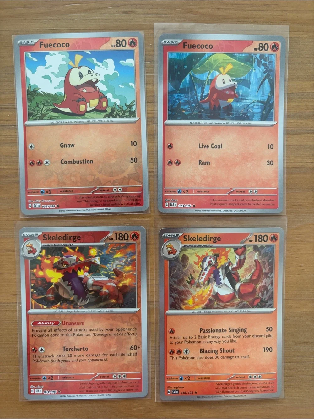 Fuecoco & Skeledirge Pokémon Lot | 4 Cards | Reverse Holo ✨5/$25✨