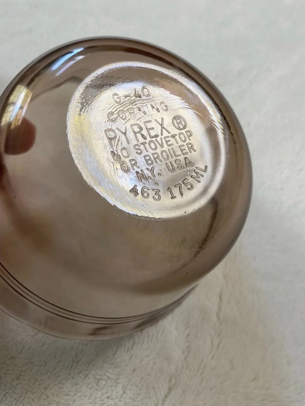 Vintage Pyrex Smoke Brown Custard Cups Set of 2 Scalloped 463 175ml