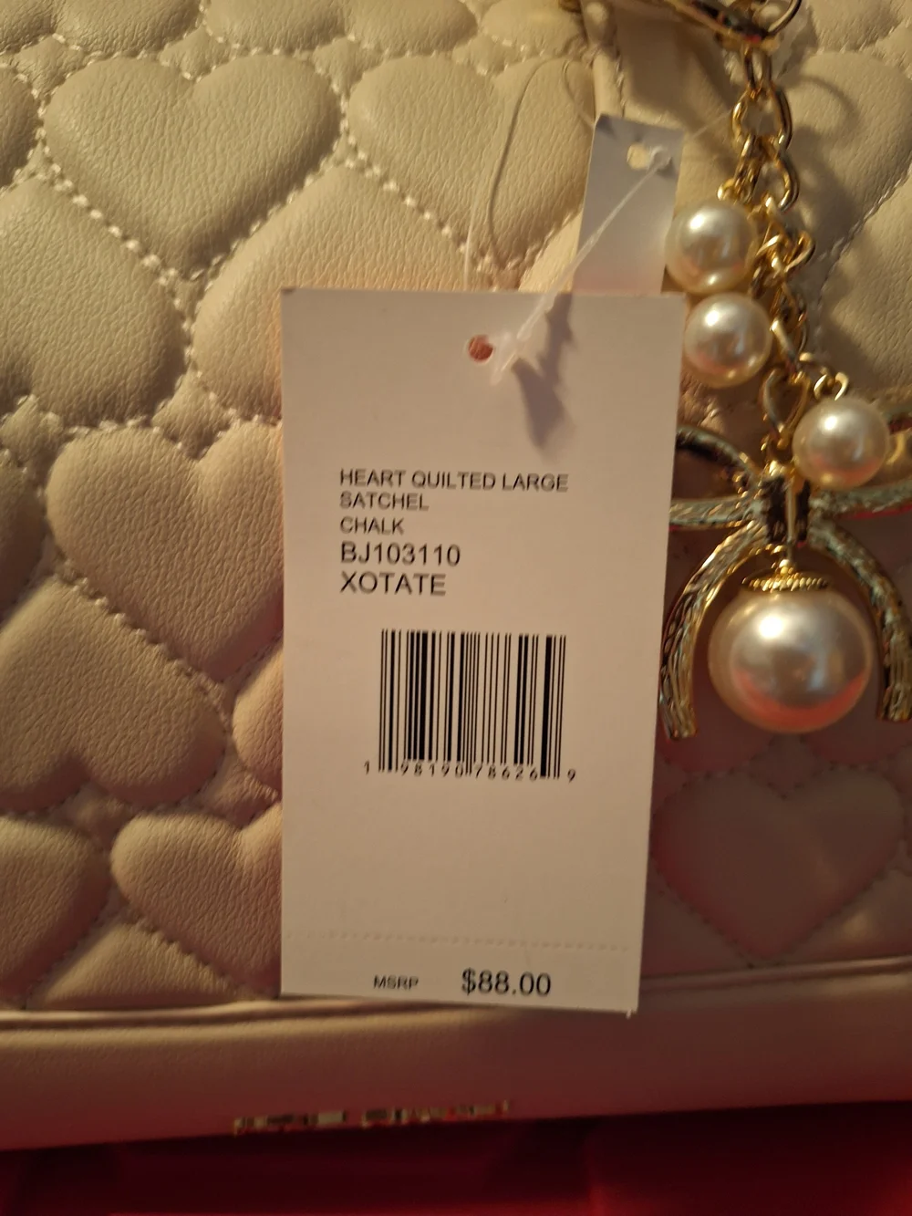 Betsey Johnson cream quilted