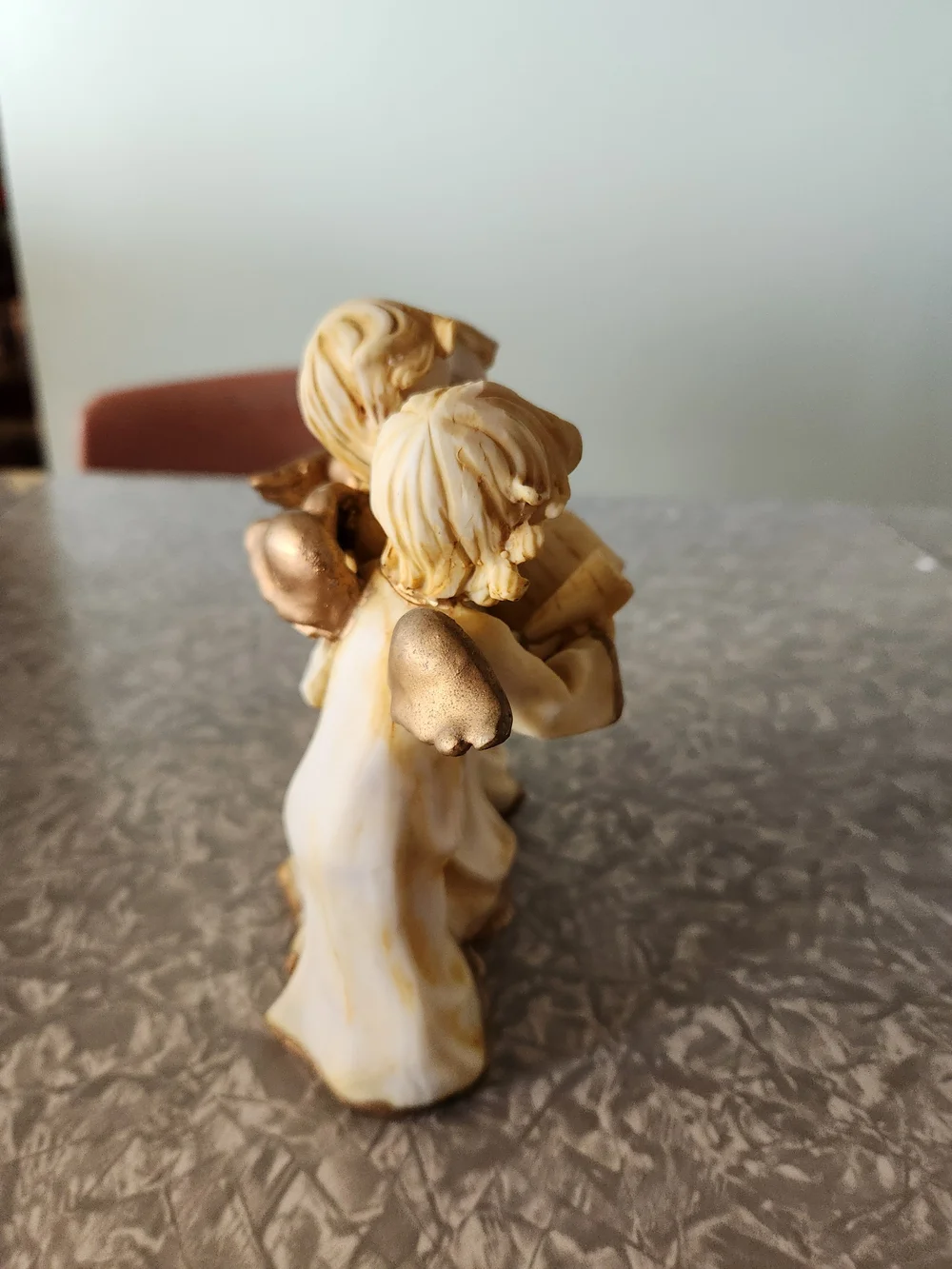 Source Unknown Cream and Gold Angel Carolers Trio Figurine