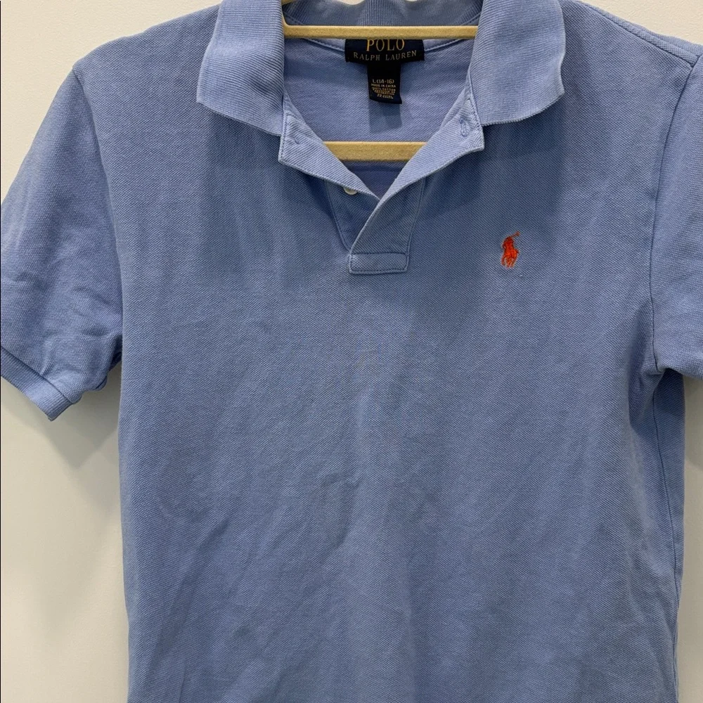 Ralph Lauren Kid’s Polo Shirt in Periwinkle Blue with Red Pony Size‎ L (14-16)