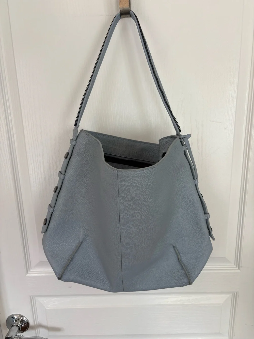 Botkier Grey/blue Pebbled Leather Hobo Shoulder Bag
