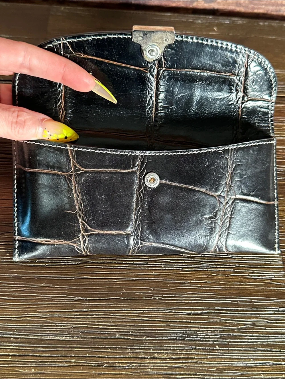 Dooney & Bourke Black Croc-Embossed Leather Sunglasses Case