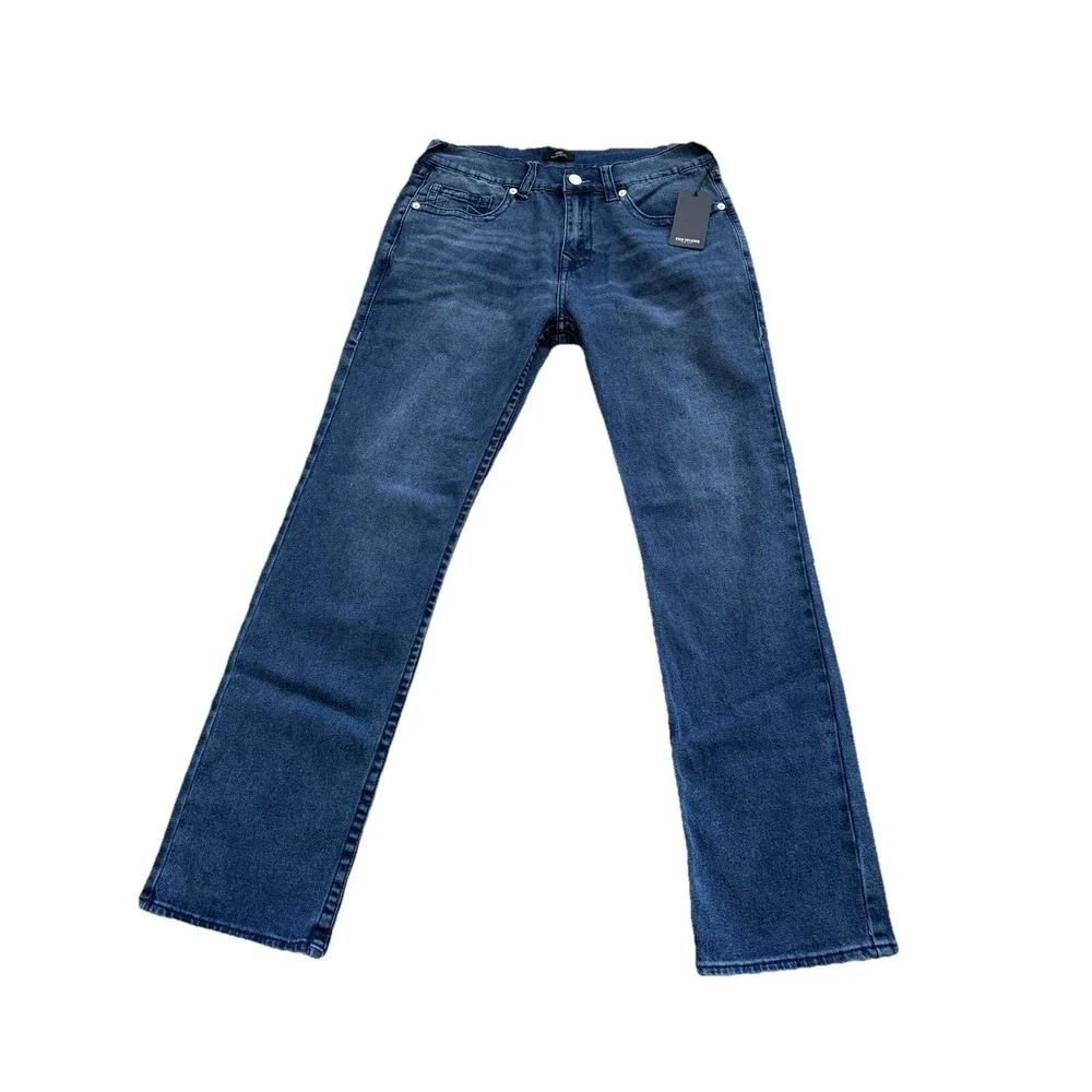 TRUE RELIGION RICKY BIG T NO FLAP RELAXED STRAIGHT 700227 JEANS 34 X 34‎