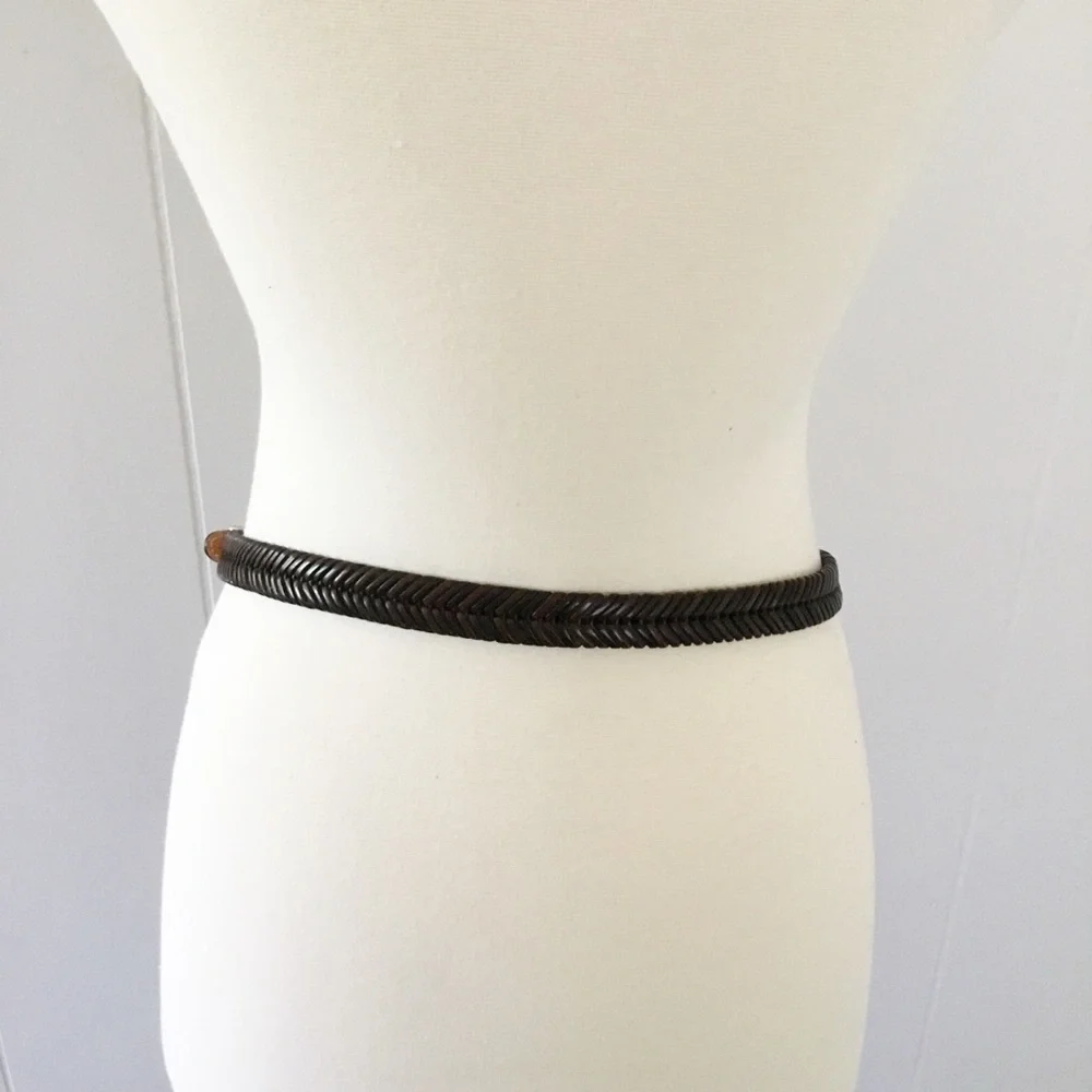 Brighton Black & Brown Leather Belt Size 32 M/L