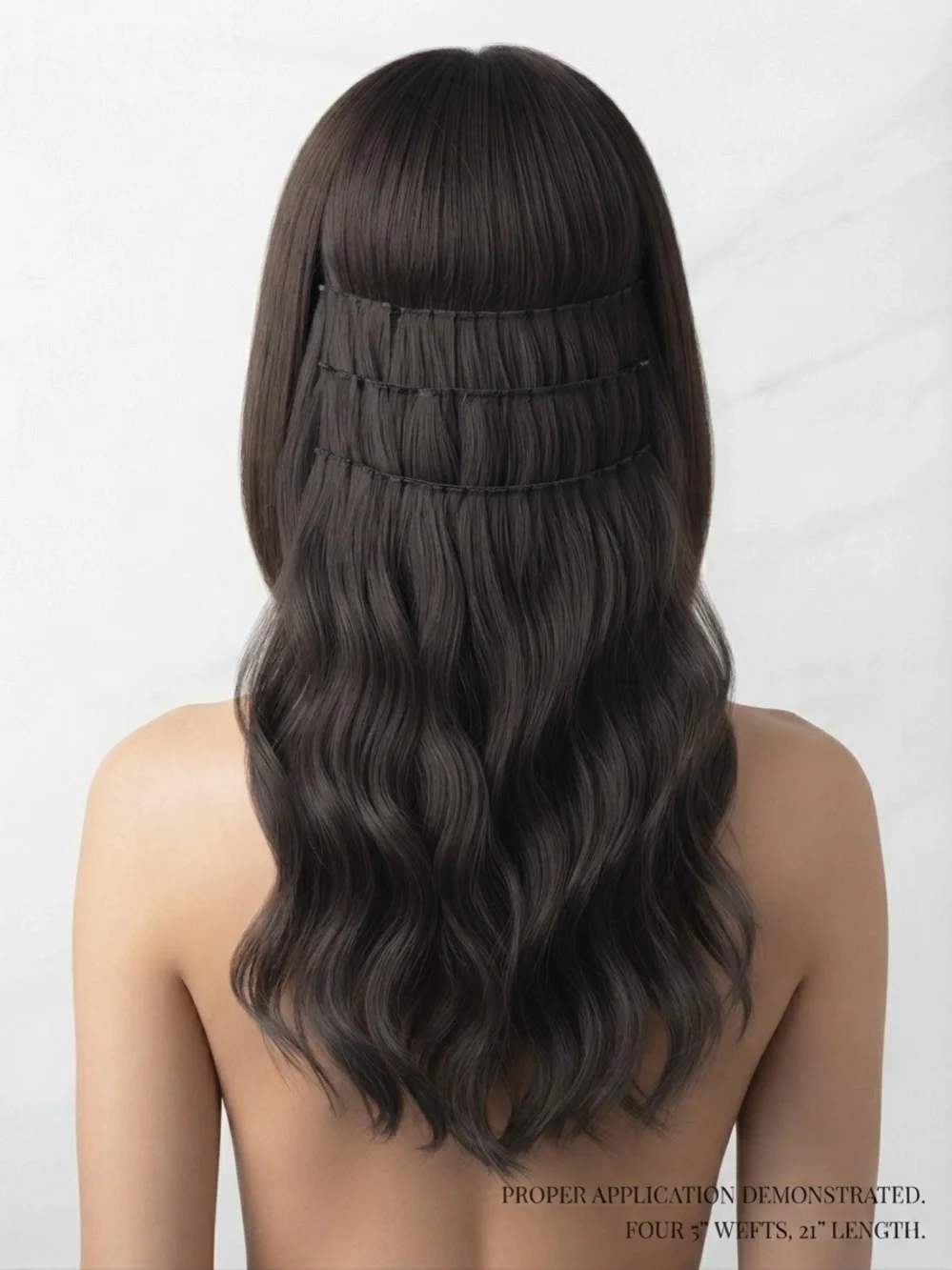 21” Wavy Clip-In Hair Extensions Set | 4 Pieces (5” Wide)