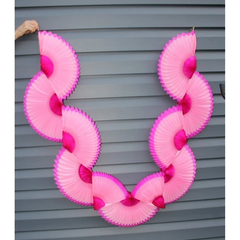 Long Vintage Colorful Sunflower Honeycomb Accordion Streamer Decor Birthday PINK