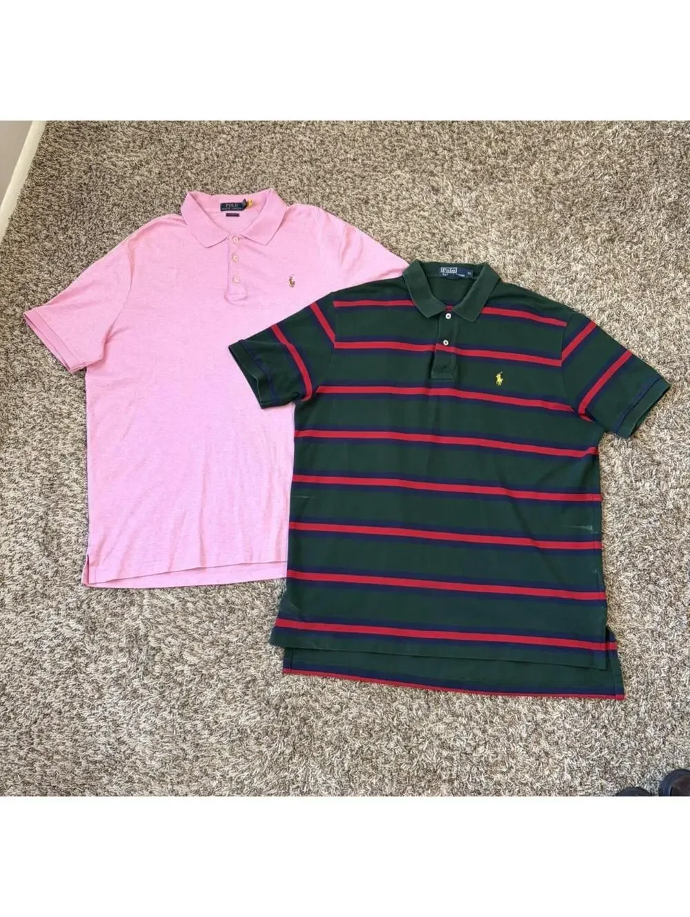 Lot of 2 - Polo Ralph Lauren Men’s Size XL Polo Shirts Cotton Short Sleeve Pony