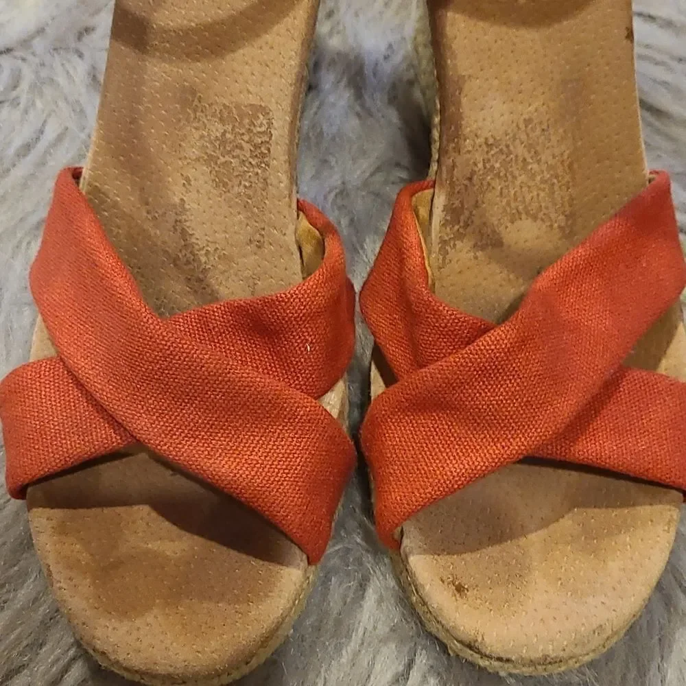 ‎Toms womens sienna red sandal wedges