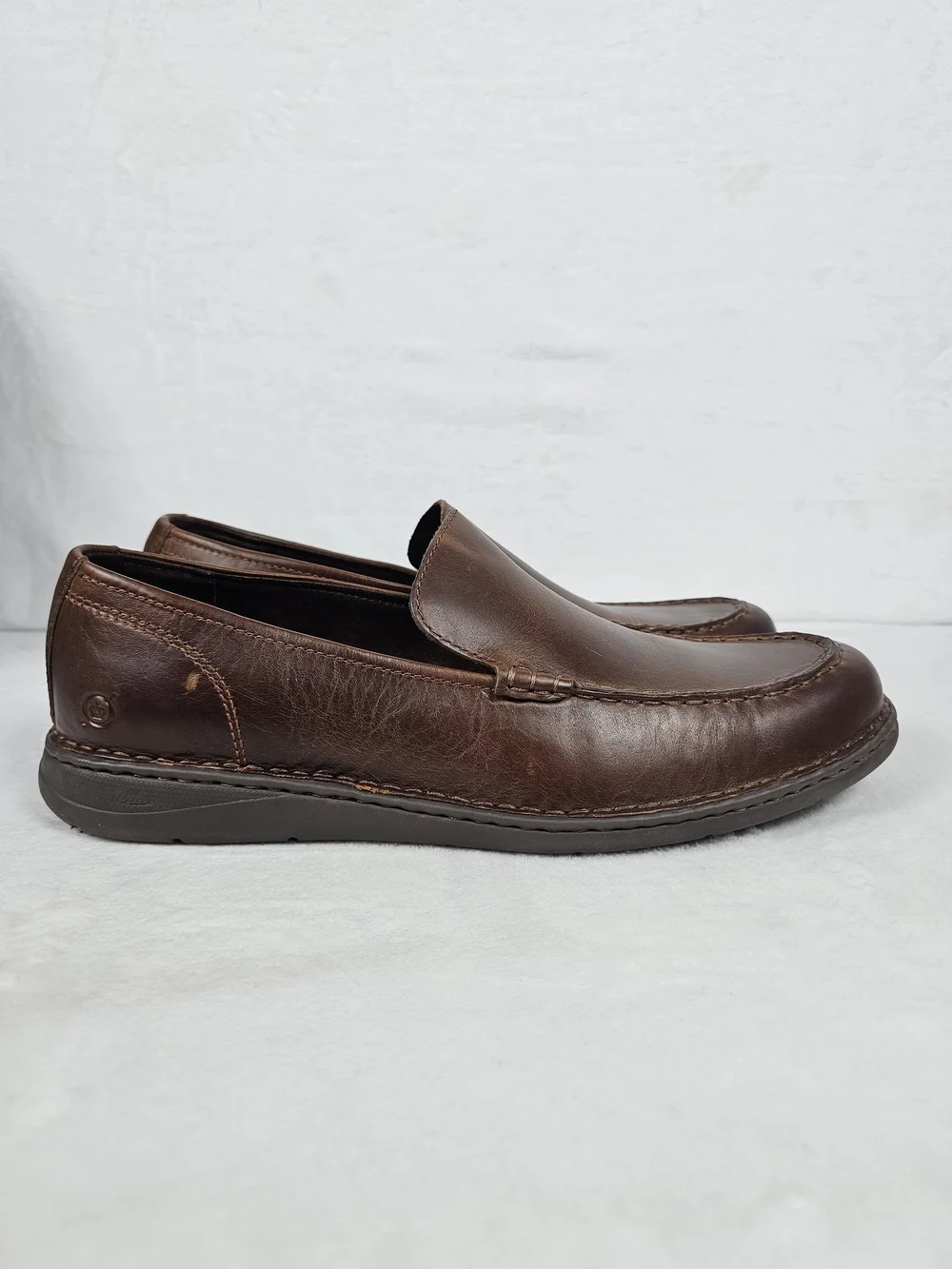 Born Thaton Shoes Mens Size 13 M Brown Driving Loafers Leather Slip-On Moccasin
