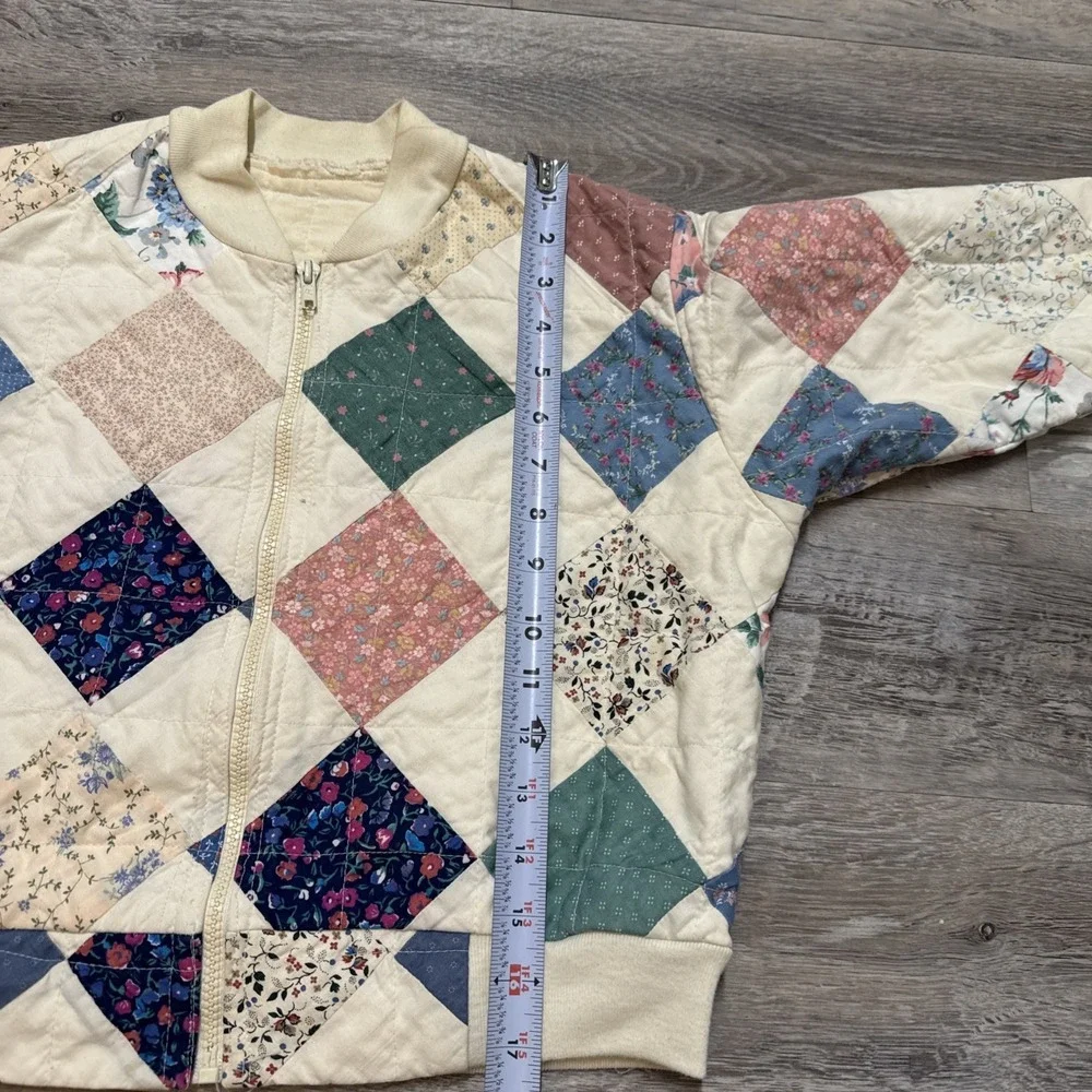 Vintage Quilted Children's Jacket Patchwork Grannycore Handmade Child Size 5/6