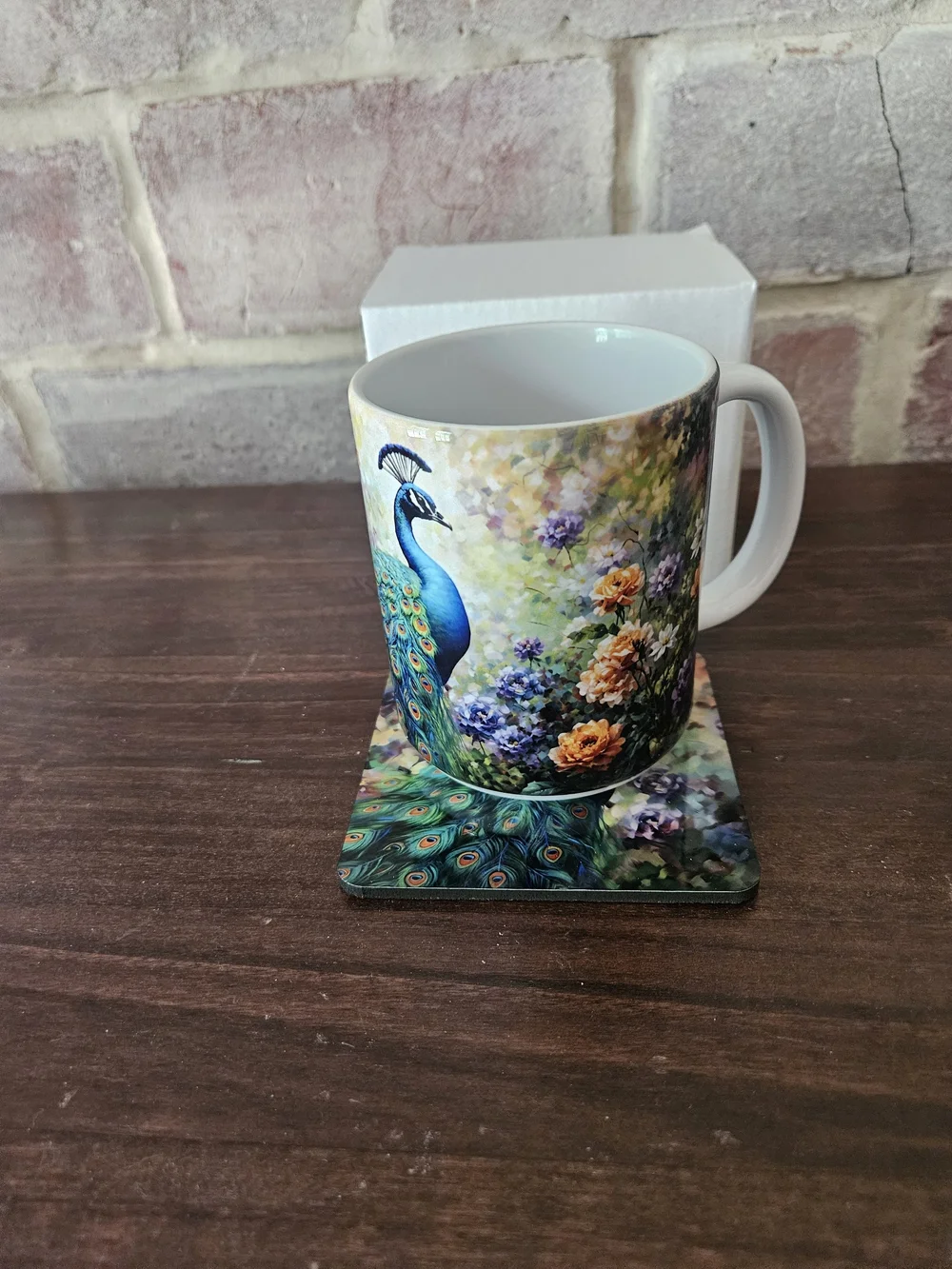 Hand Crafted Peacock Kitchen Linen Set in Green, Blue and Yellow