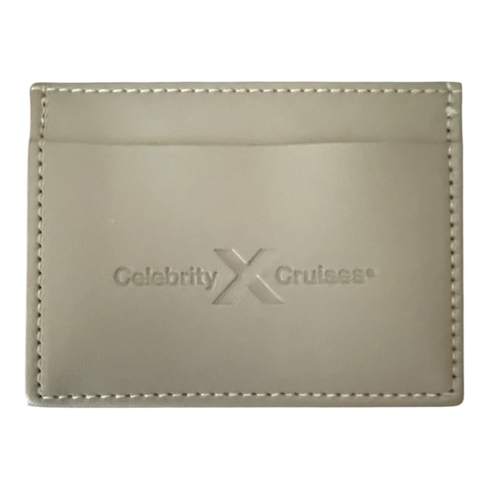 Celebrity Cruise Line Logo Credit Card ID Holder Leather Gray 4 X 3 NEW Souvenir