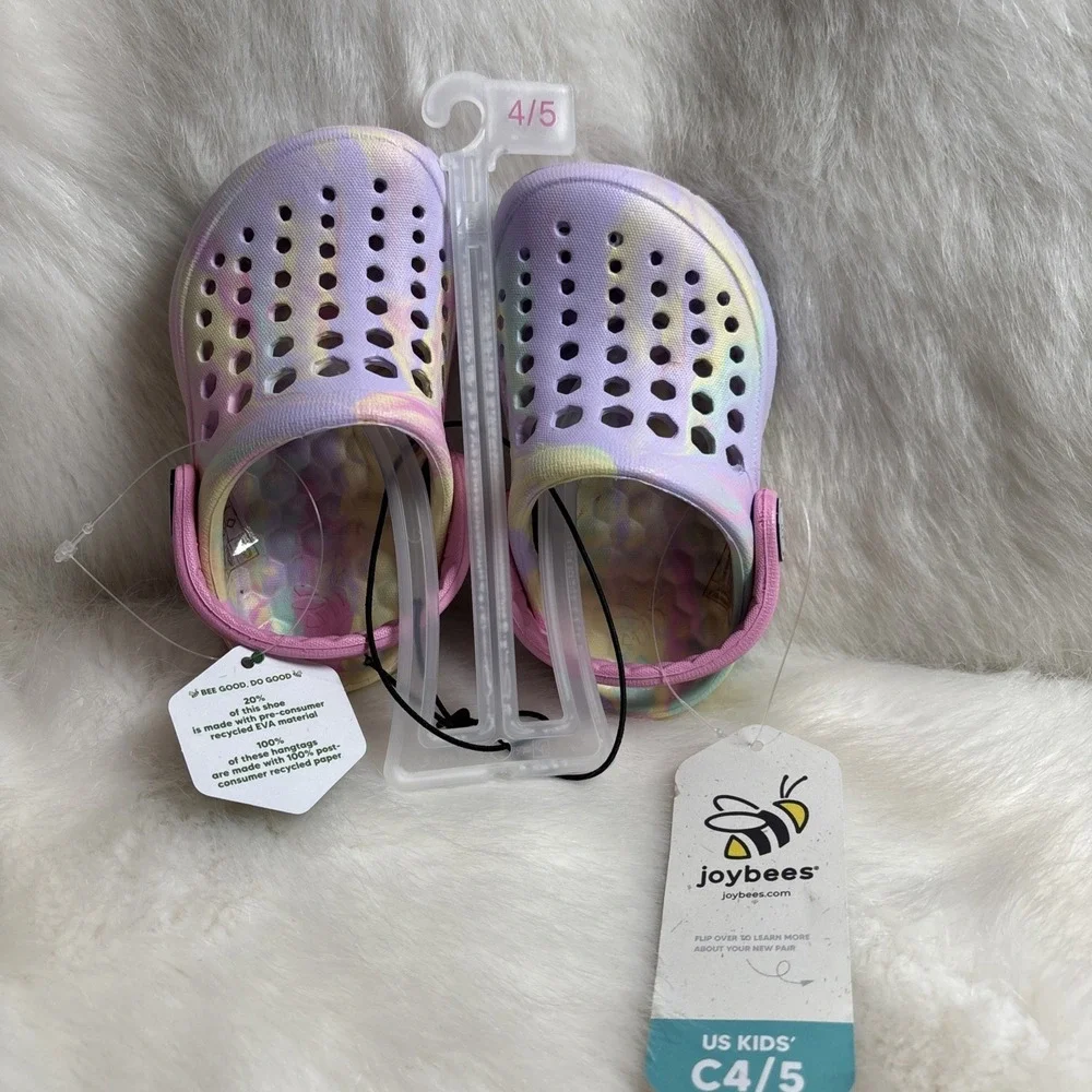 Joybees Toddler Dylan Slip On Active Clogs Pink Cloud Tie Dye SIZE 4/5 NWT
