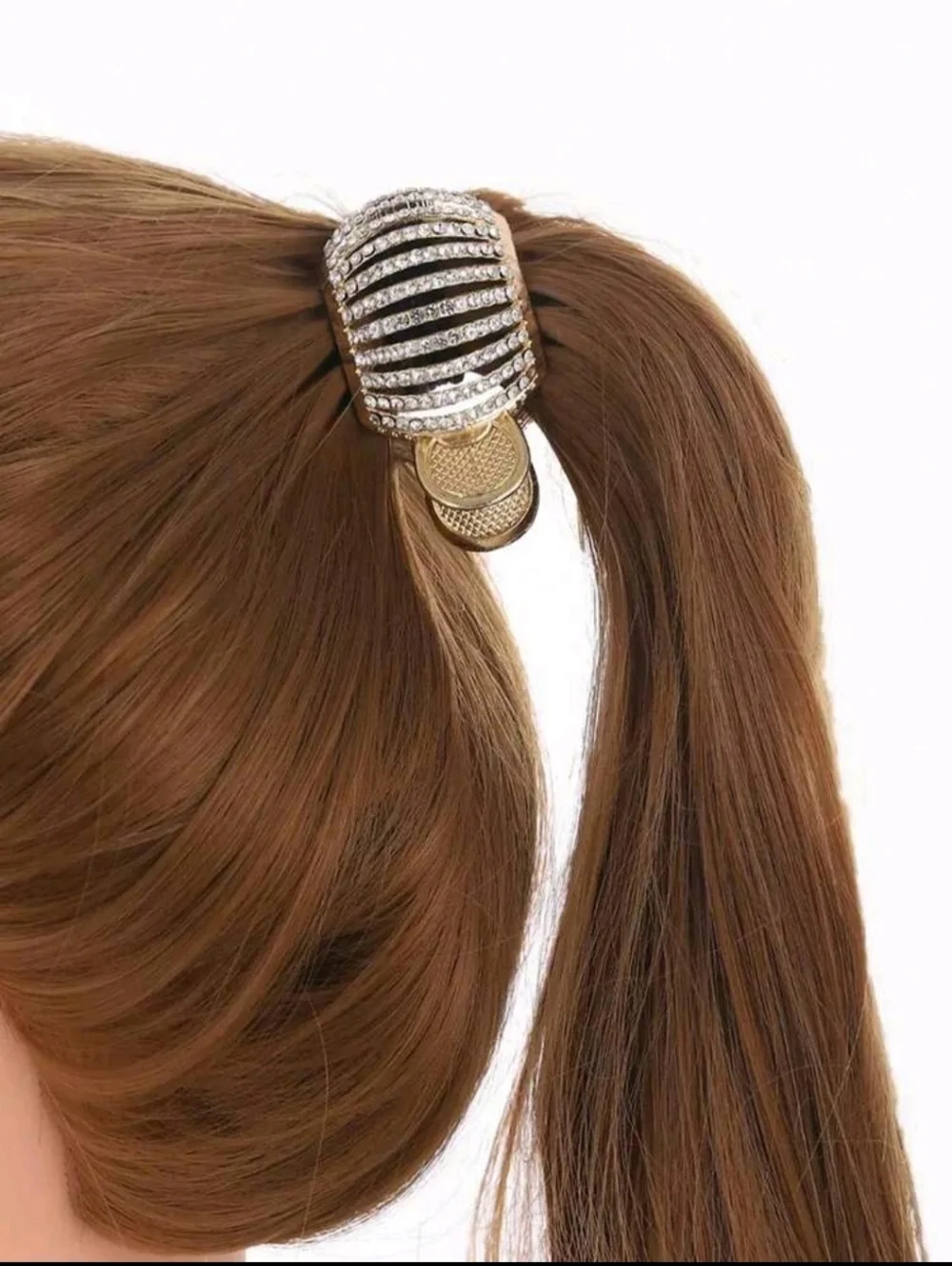Rhinestone Spiral Hair Claw Clip - Black, Gold Or Silver