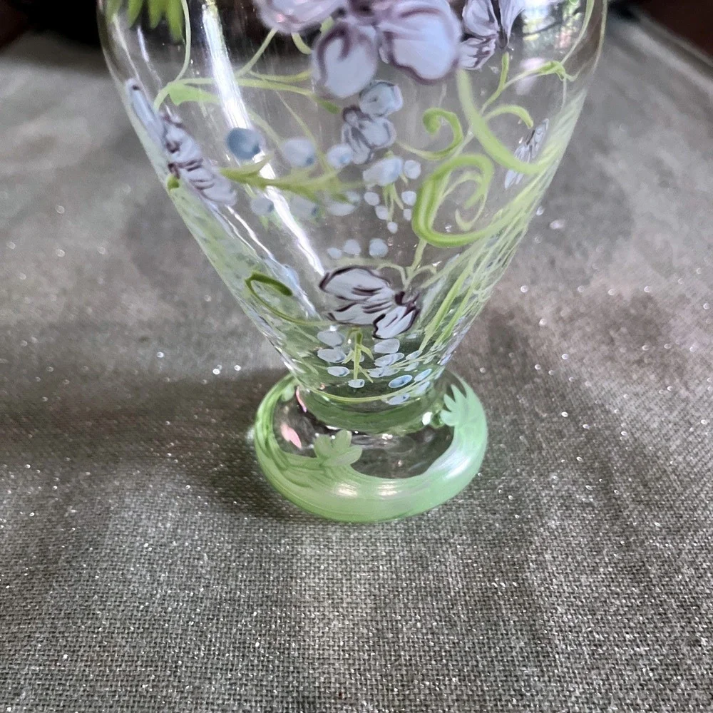 Tracy Porter Vintage Hand-Painted Glass Bud Vase~EUC