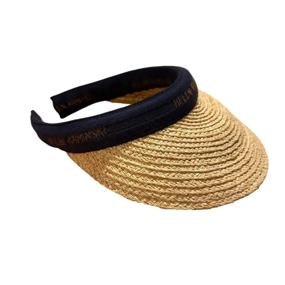 Helen Kaminski Straw Visor with Black Headband