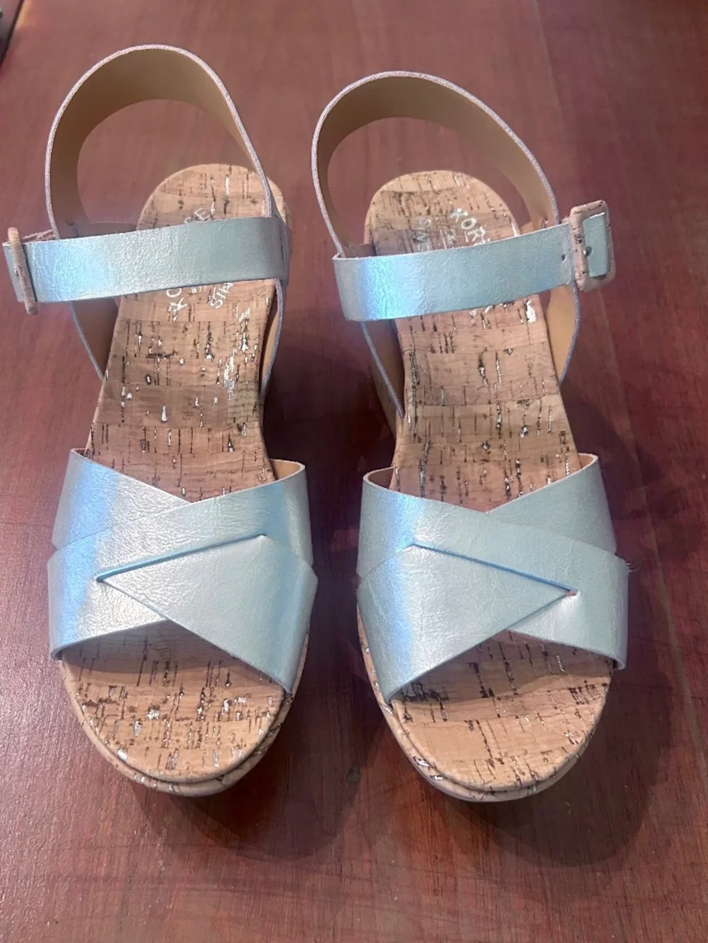 Kork-Ease Women's Ava 2.0 Wedge Sandal - Silver Argento Metallic - Size 9M