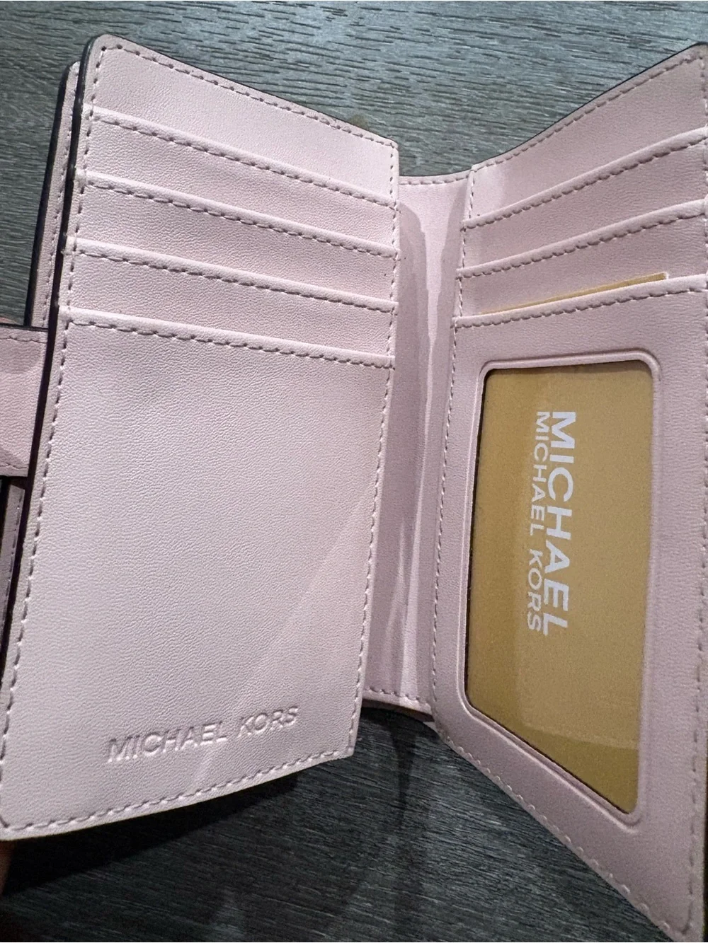 Michael Kors Blush and White Floral Appliqué Wallet