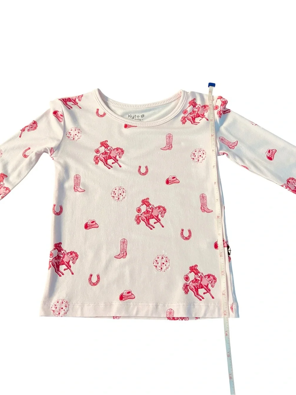 Kyte BABY Soft Pink Pajama Set with Pink Western Cowgirl Theme Horse Print