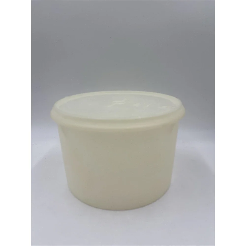Vintage Tupperware Round Storage Container 267-3 & Lid 230-4 Clear