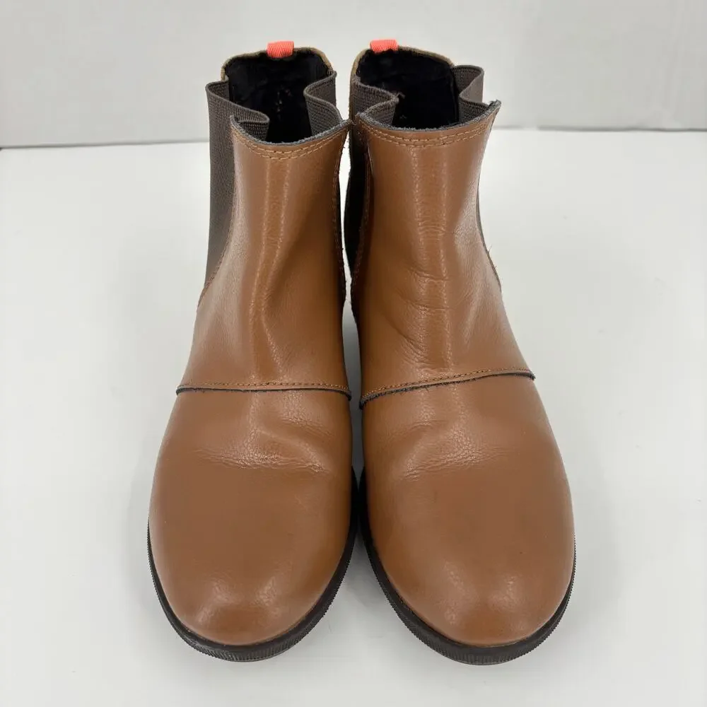 Sorel Joan of Arctic Wedge II Chelsea Bootie Size 4 Brown Leather Pull On Boot