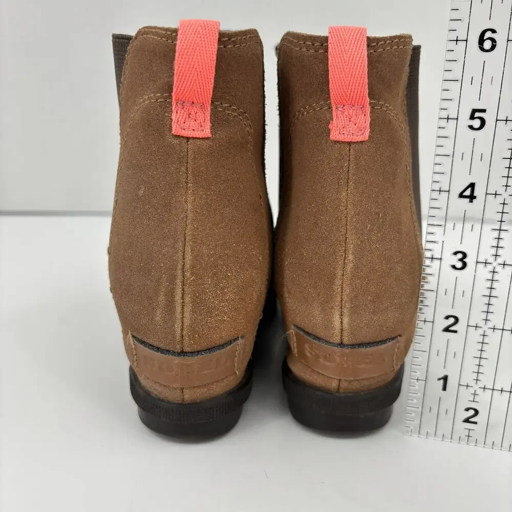 Sorel Joan of Arctic Wedge II Chelsea Bootie Size 4 Brown Leather Pull On Boot