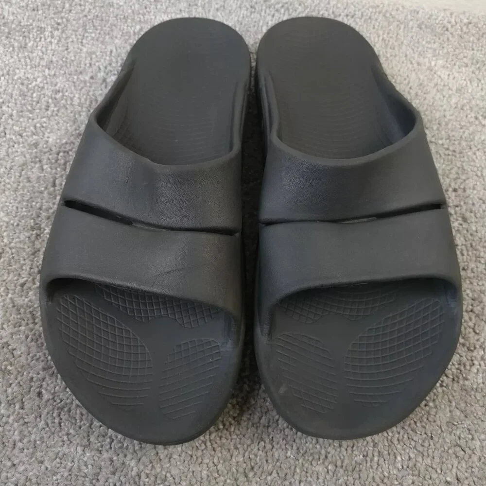 Oofos Ooahh Slides Recovery Sport Sandals Mens 12 Comfort Shoes Black Slip On