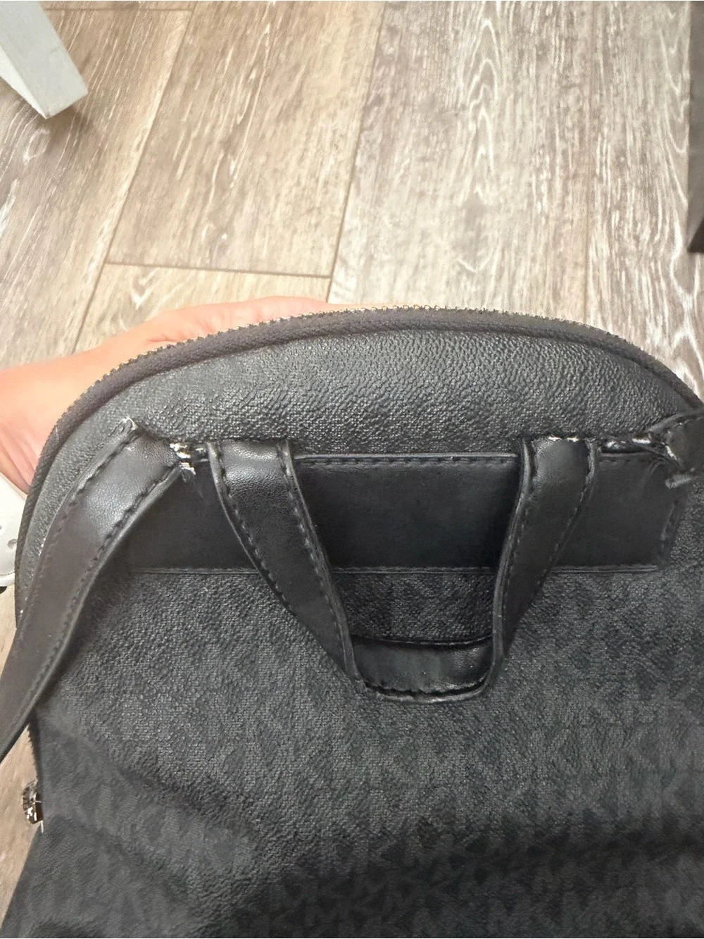 Michael Kors Black/ Grey Studded Medium Backpack