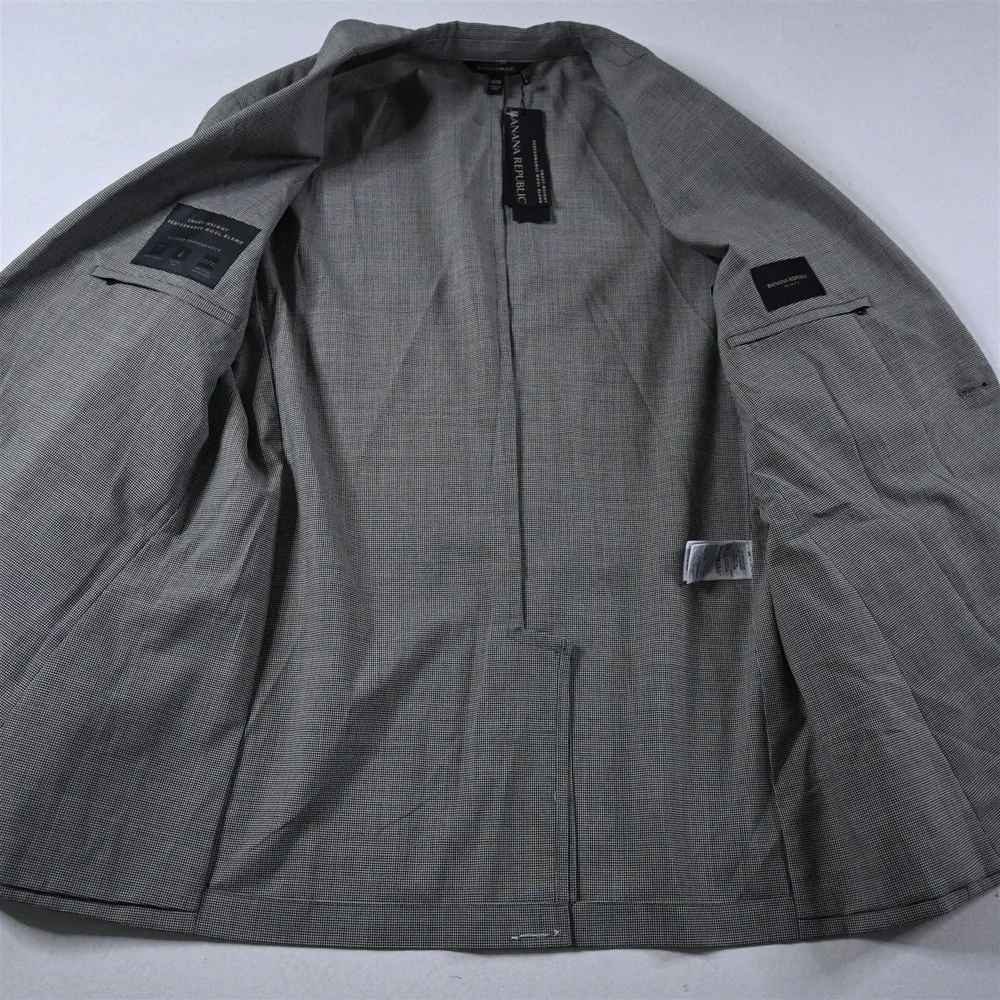 NEW Banana Republic 42R‎ Gray Smart Weight Unstructured Mens Blazer Sport Coat