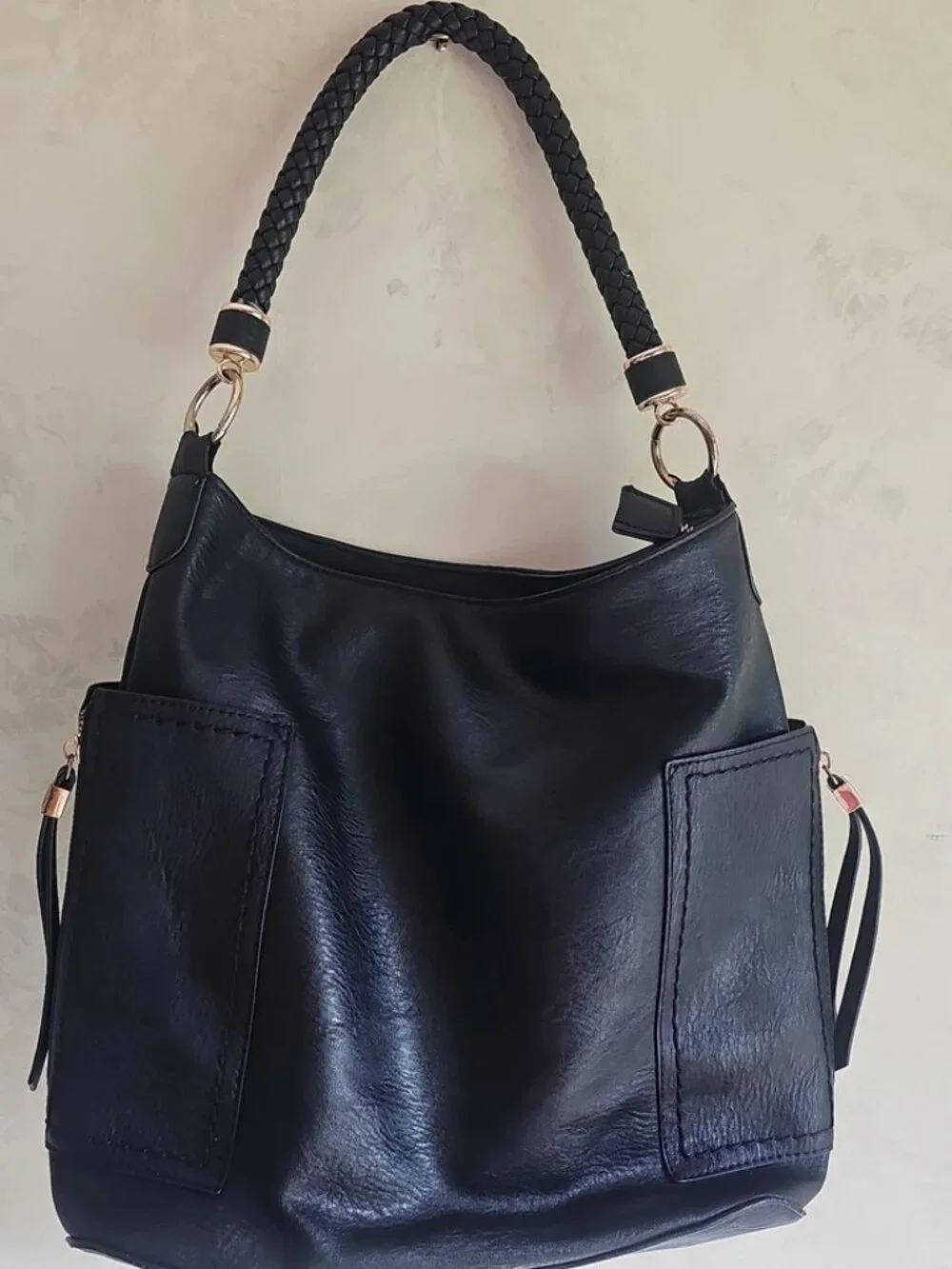 Miztique The Grace Hobo Black Pebble Vegan Leather Bag
