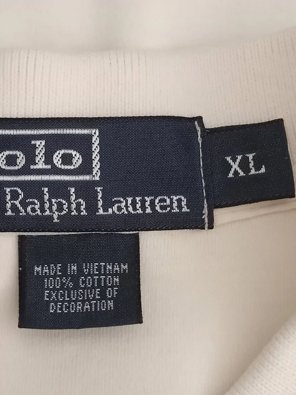 Polo Ralph Lauren Ivory Polo Shirt Mens XL Brown Pony Short Sleeve 100% Cotton
