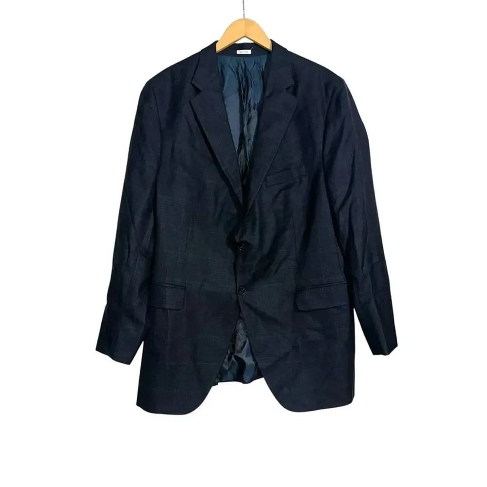Peter Millar Plaid Navy Wool Men's Blazer Sporcoat Jacket