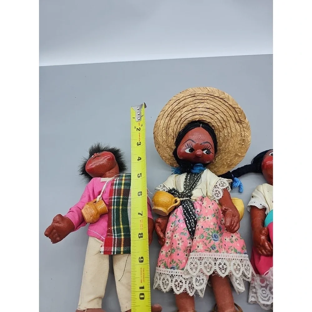 Vintage Mexican Folk Art Oil Cloth Peasant 10