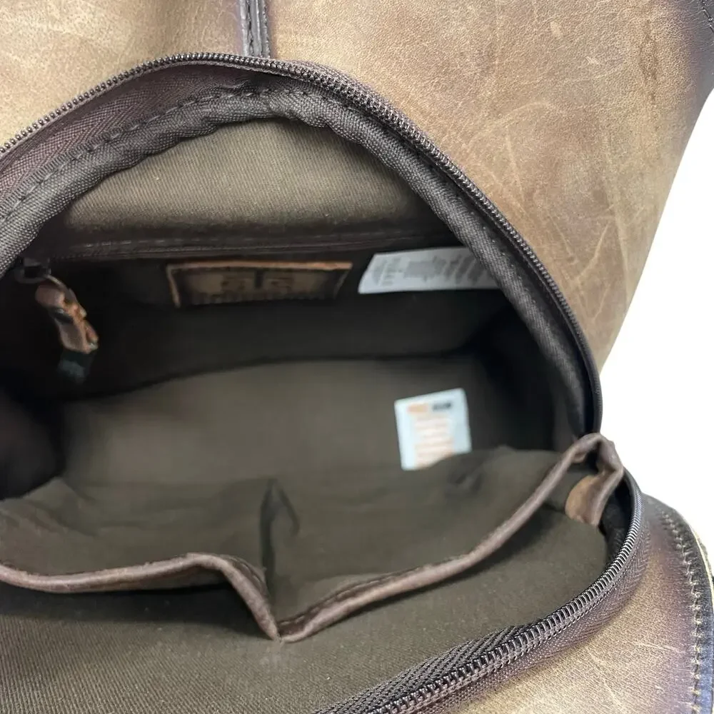 STS Ranchwear Brown Leather & Black-White Cowhide Backpack