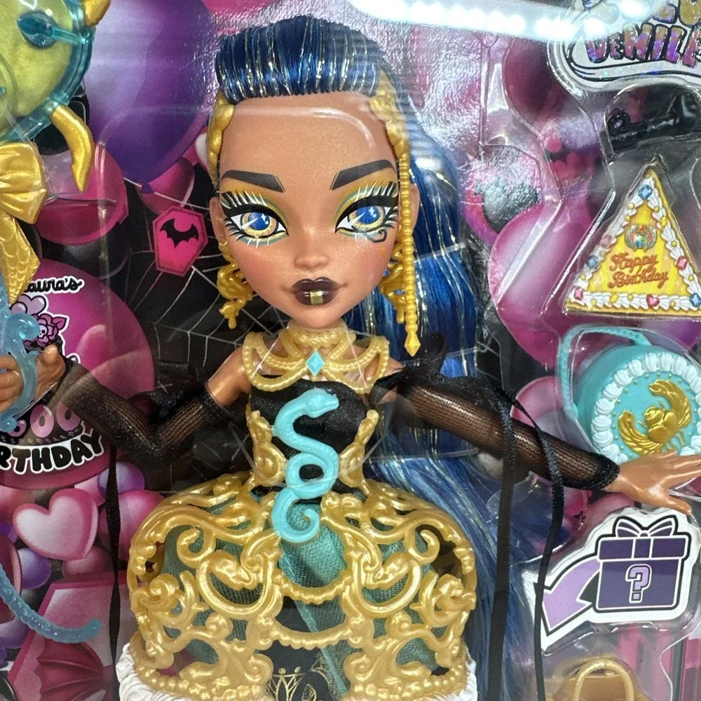 Monster High Doll Cleo D'Nile Scary Sweet Birthday Gold Party Dress 2025 BNIB
