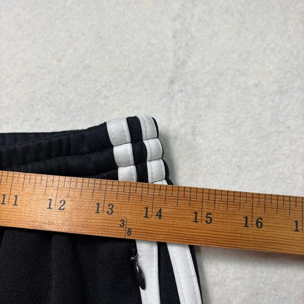 Adidas Originals Mens Black White Three Stripe Trefoil Track Pants Medium #883