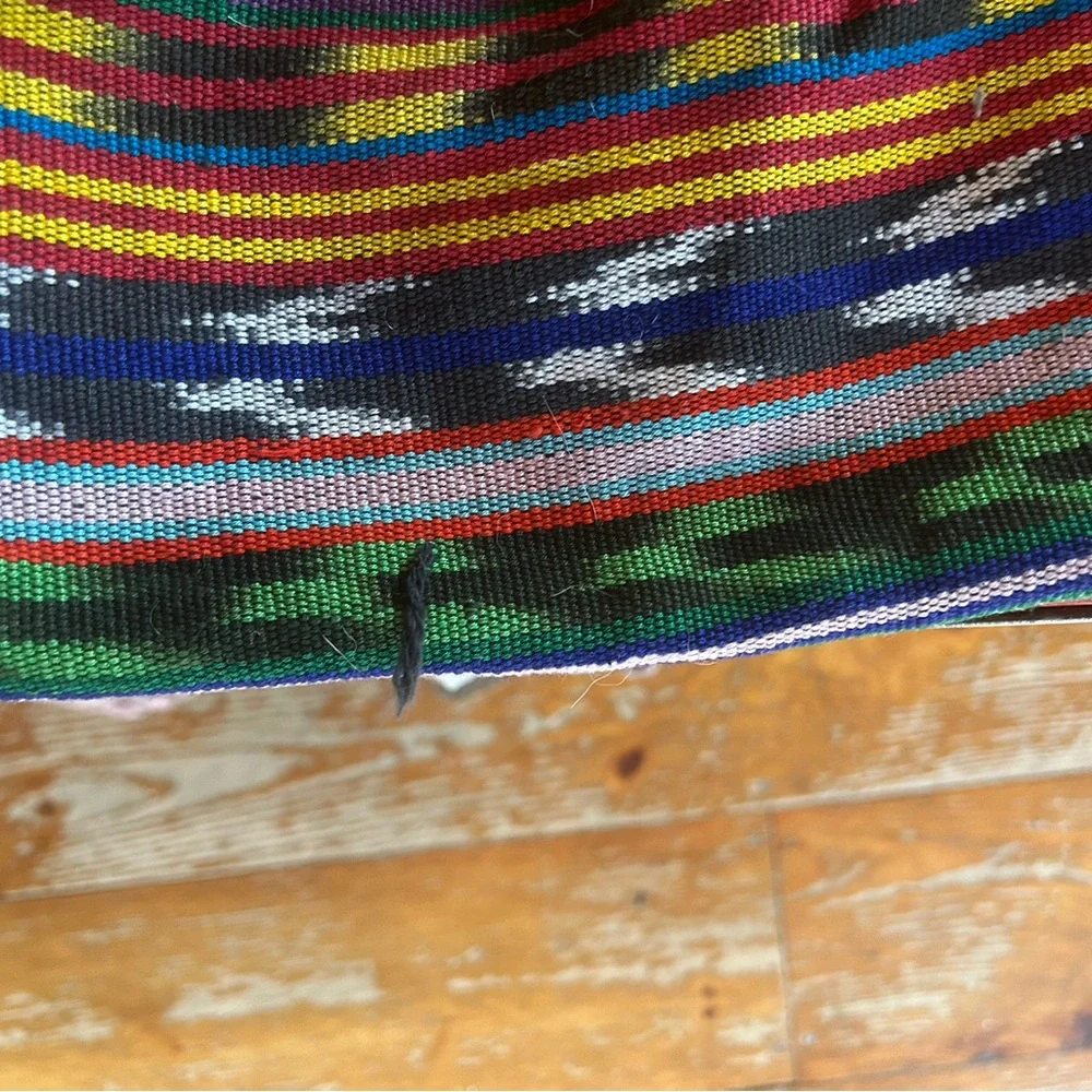 Guatemalan Boho Rainbow Woven Cotton Backpack