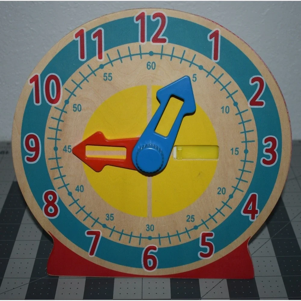 Melissa & Doug Turn & Tell Wooden Educational Learning Clock Toy 4284 Classic