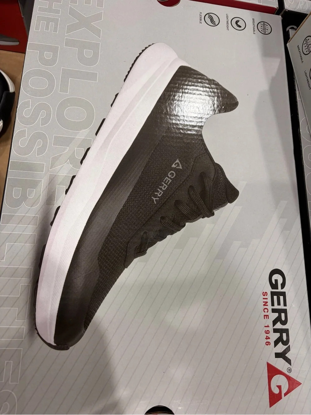 Gerry Weber Men's Black Mesh Athletic Sneakers with White Sole new