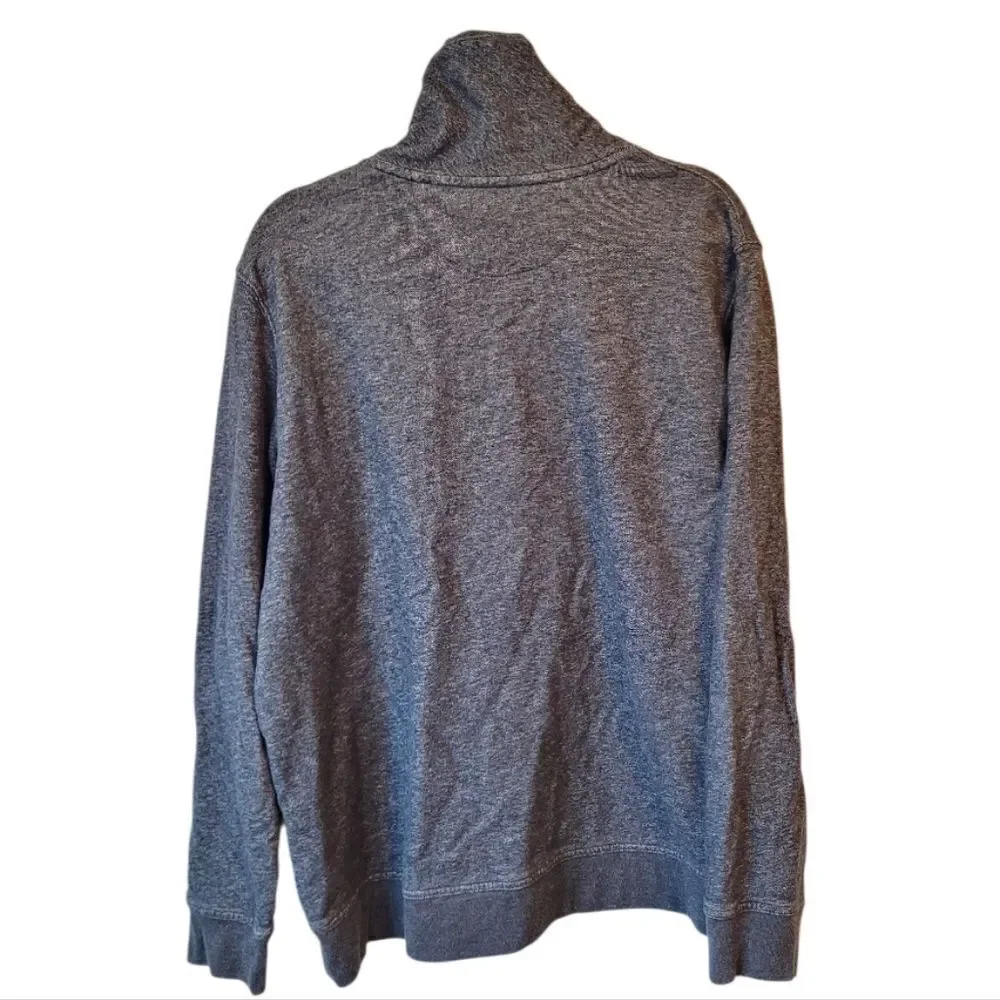 Banana Republic Men's Charcoal Grey Collared Sweatshirt Size XL