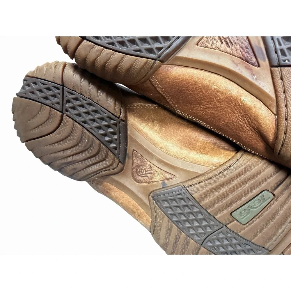 Teva Riva Leather Hiking Shoes Mens 10 Brown Trail Outdoor Comfort Low Lace Up