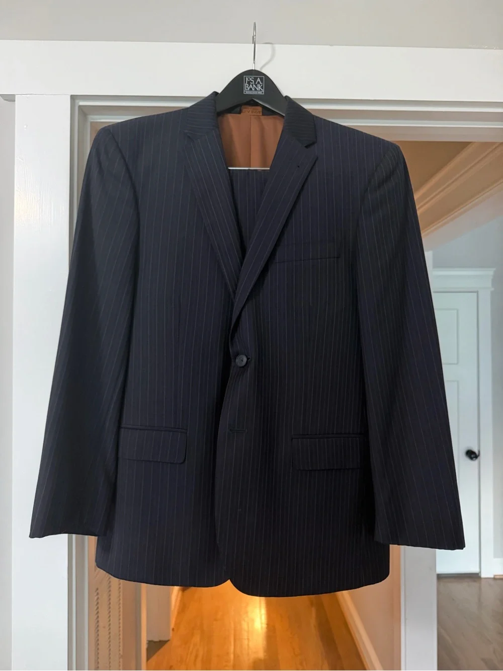 Joseph A Navy Pinstripe Suit Jacket