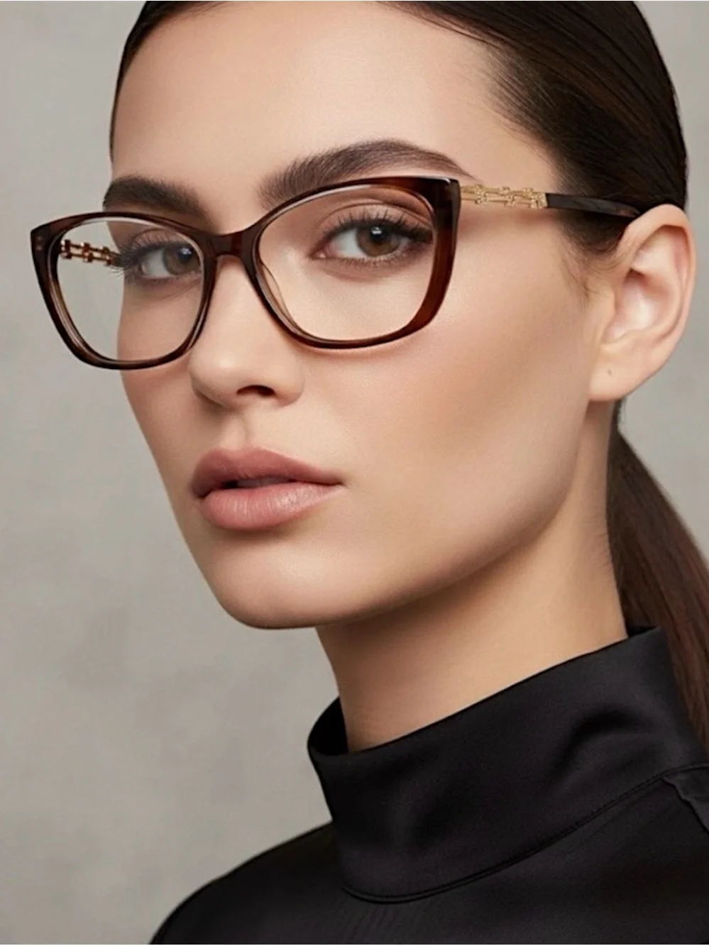 Swarovski SK5383 Cat Eye Eyeglasses NWT Brown Havana Gold Crystal Frames 54mm