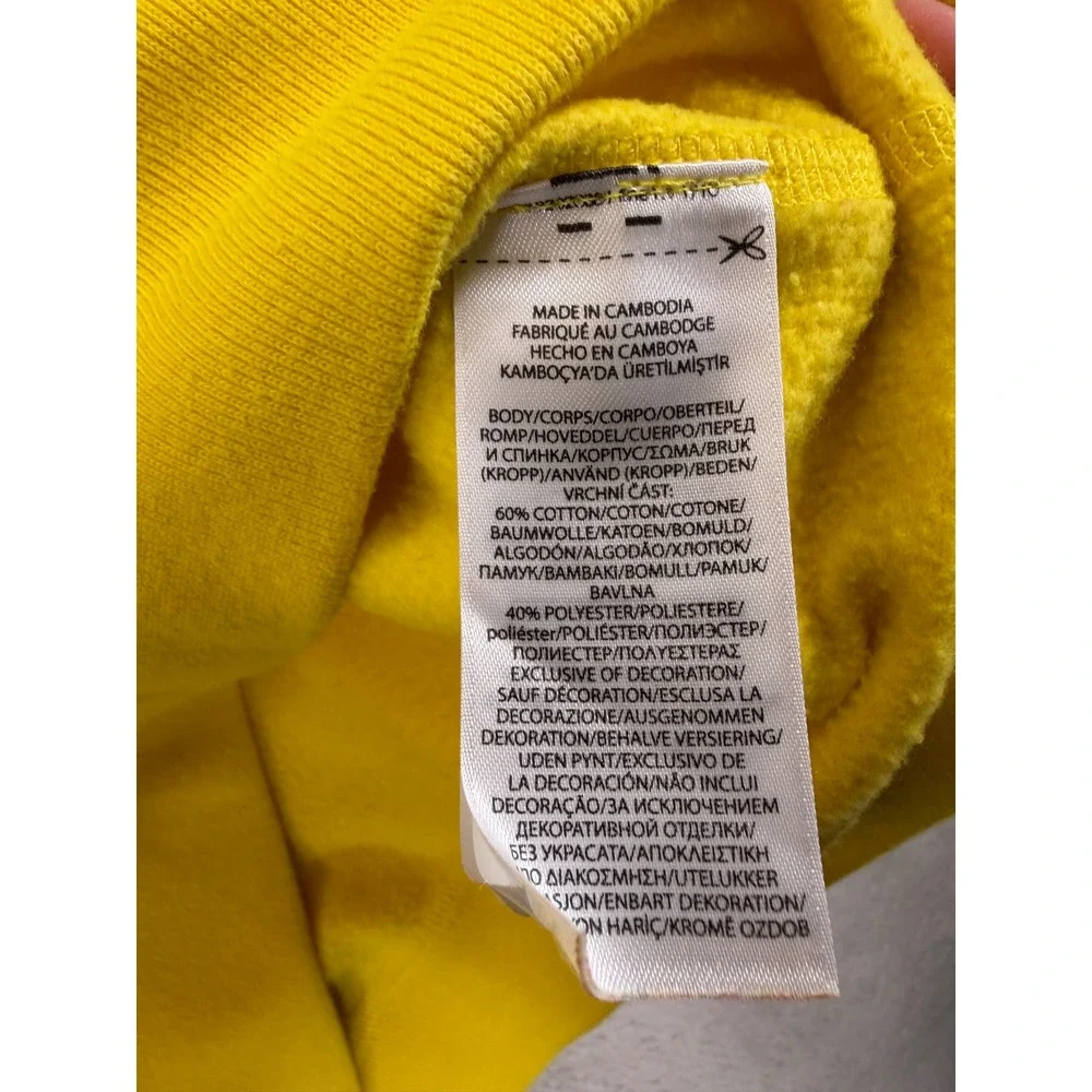 Polo Ralph Lauren Mens XL Yellow Crewneck Sweatshirt Blue Pony Fleece Pullover
